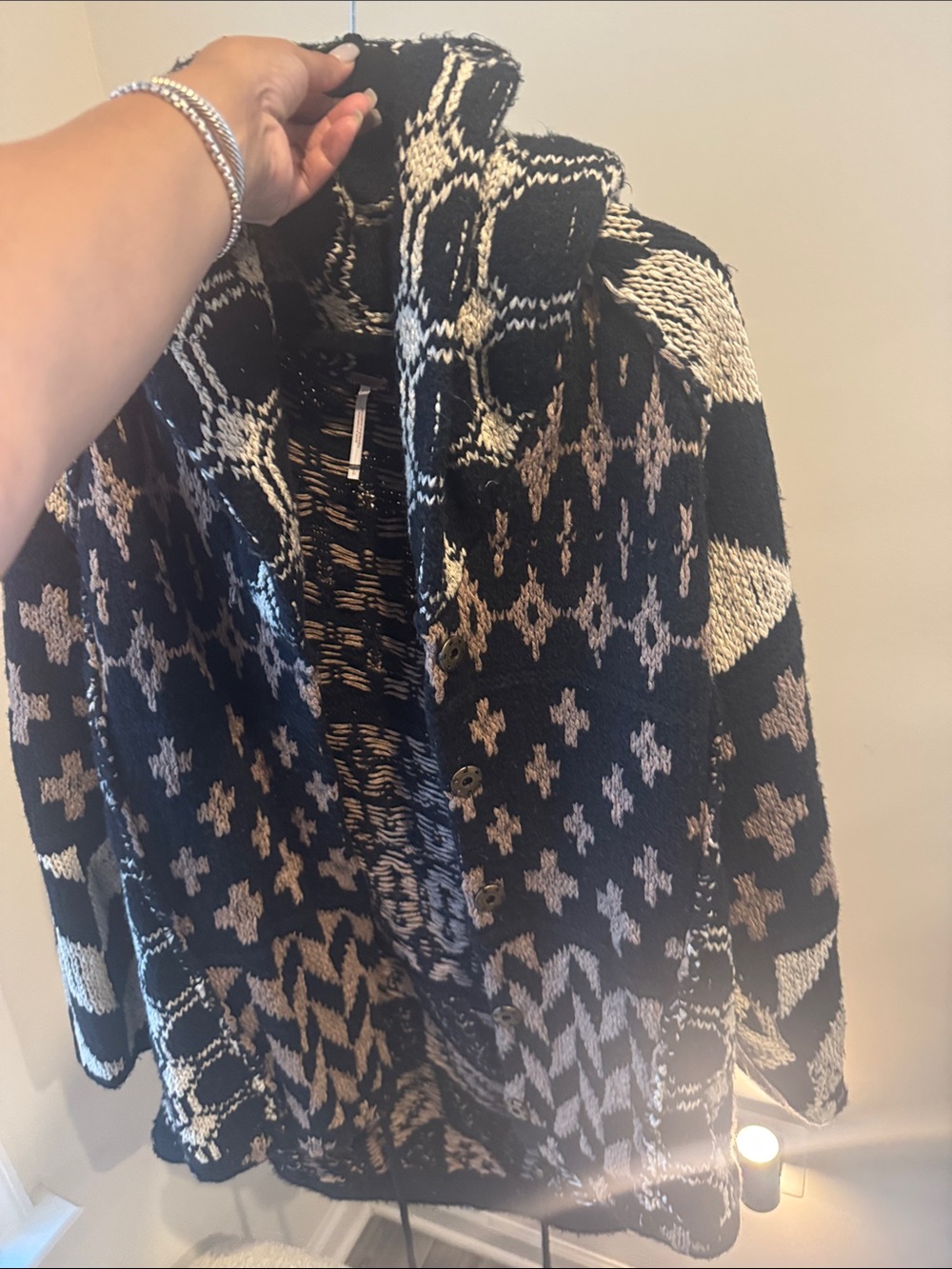 Free People Bright and Optimistic Cardigan Sz L NWT